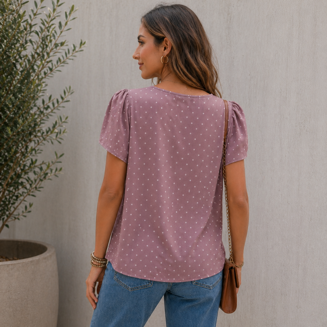 Blusa con cuello redondo