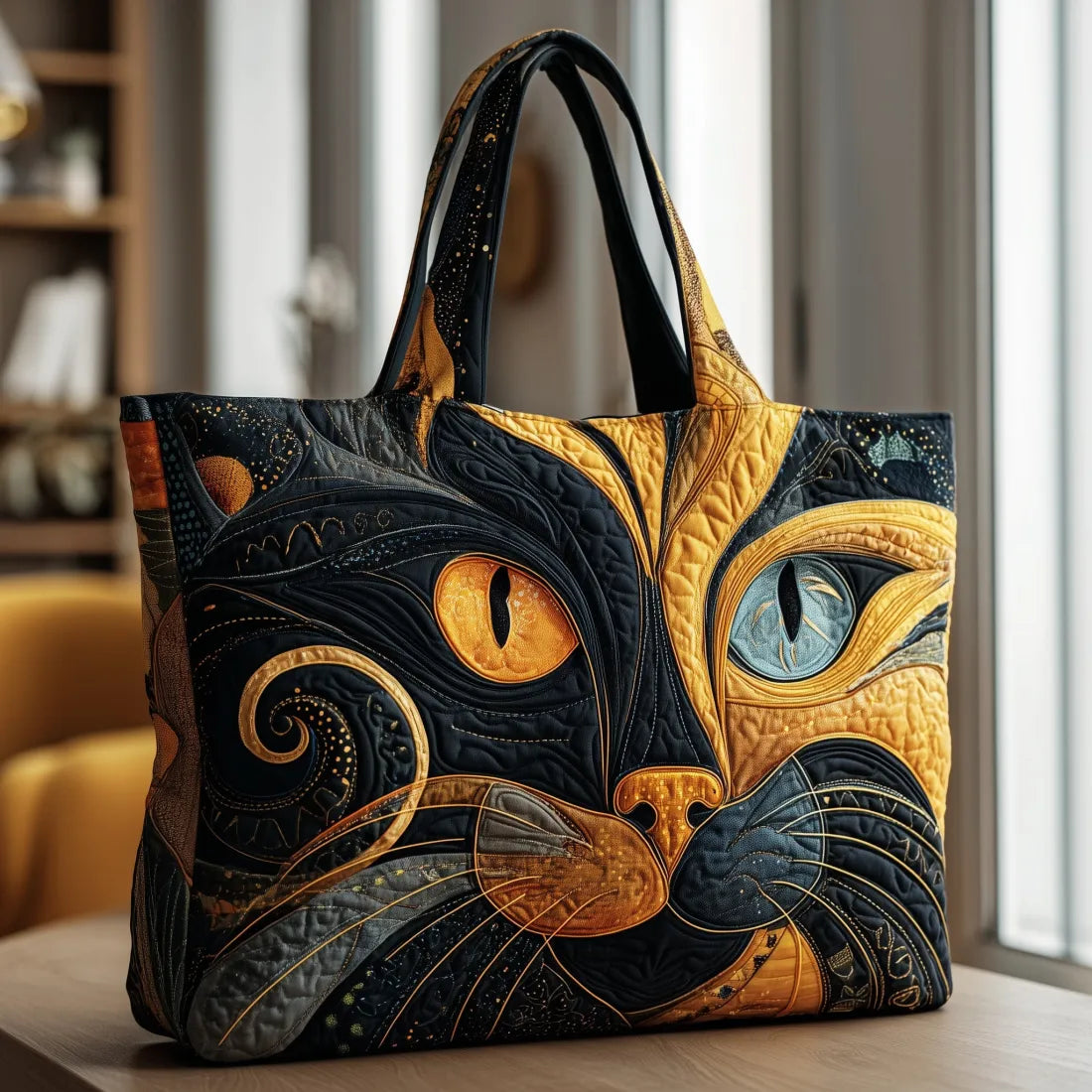 Bolsa artesanal gato mistico