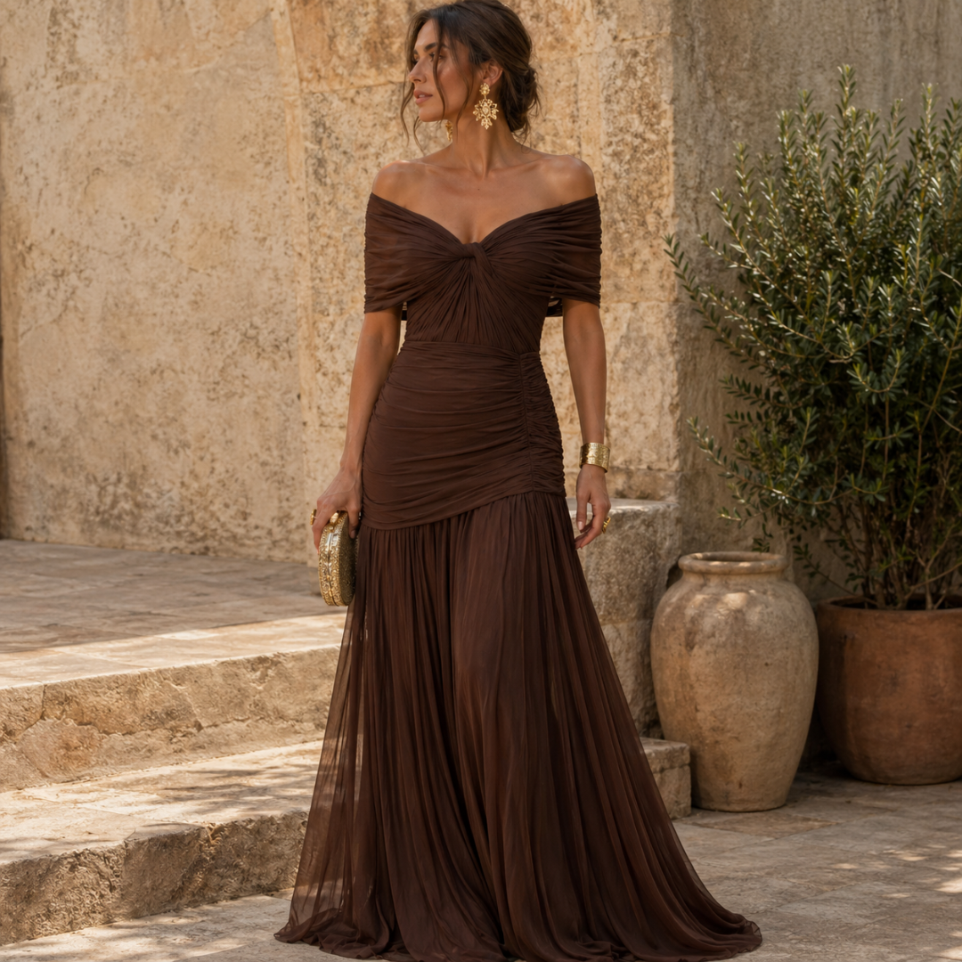 Vestido largo floral elegante