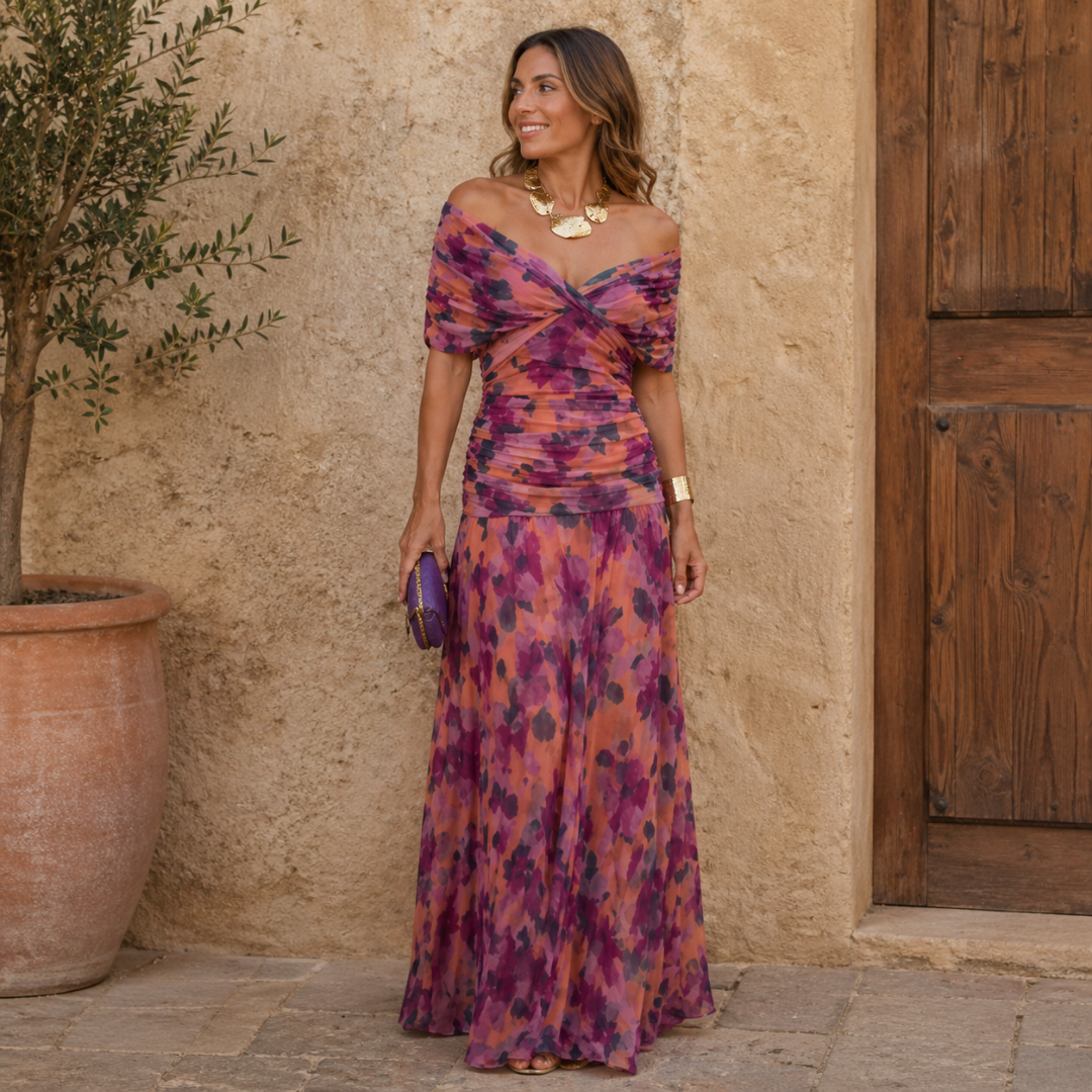 Vestido largo floral elegante