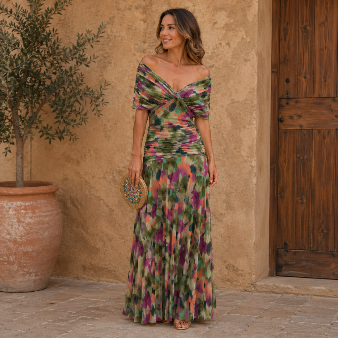 Vestido largo floral elegante